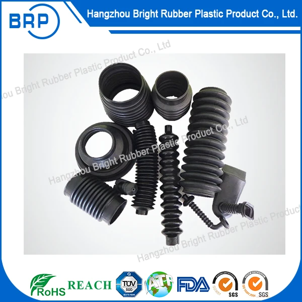 Custom Compression Molded Accordion Bellow Flexible Corrugated Silicone Rubber Bellows