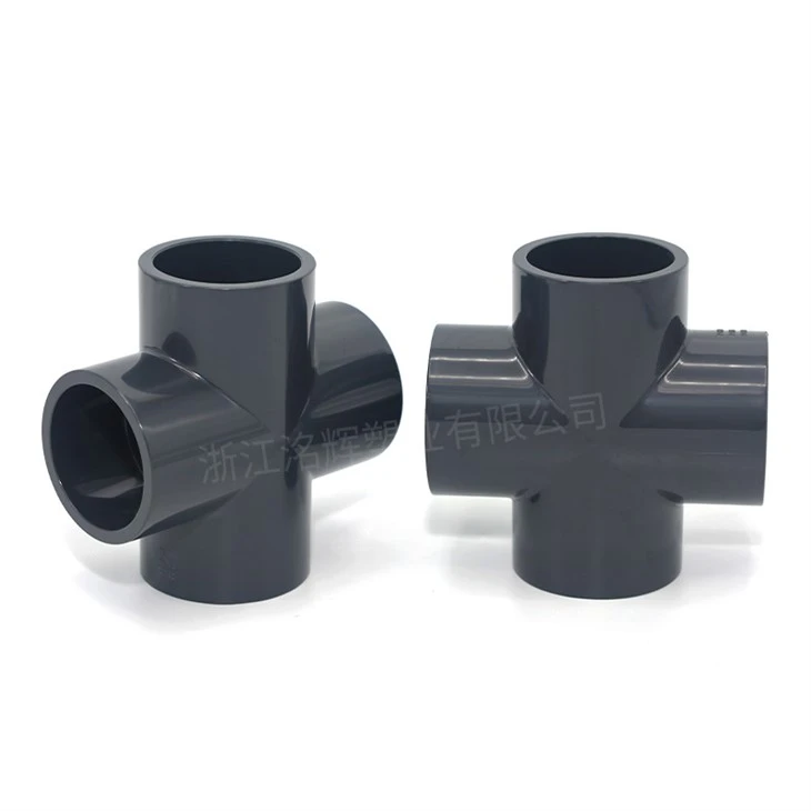 DIN Creole PVC Cross Tee Fitting pou sistèm tiyo dlo
