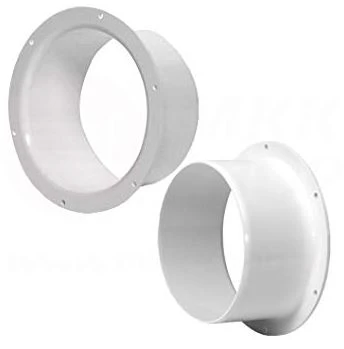 White PVC Ceiling Duct Connection With Mounting Ventilation Frame